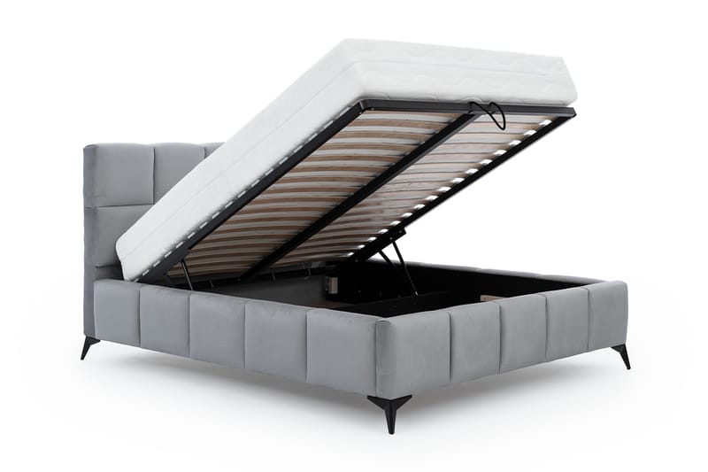 Kamble Sengeramme med Opbevaring 140x200 cm - Mørkegrå - Sengeramme & sengestel