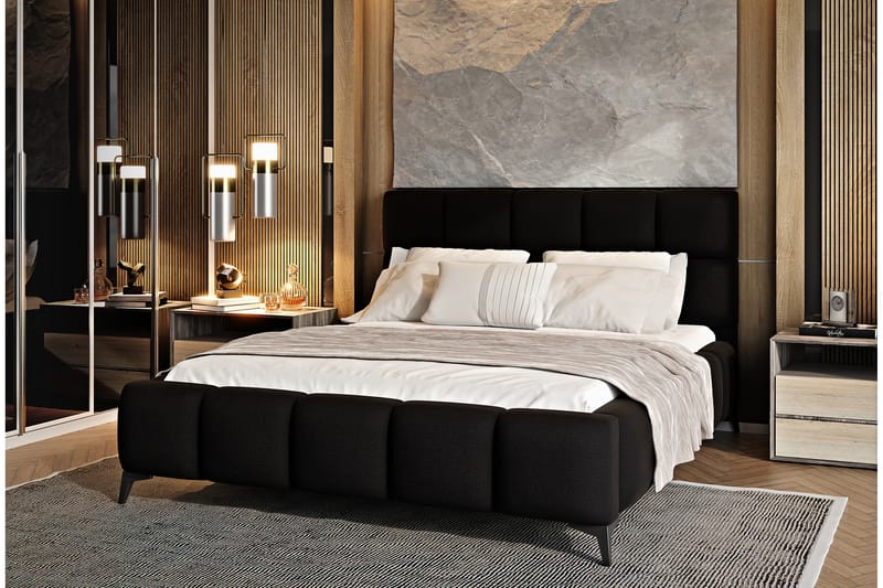 Kamble Sengeramme med Opbevaring 140x200 cm - Sort - Møbler - Senge - Sengeramme & sengestel