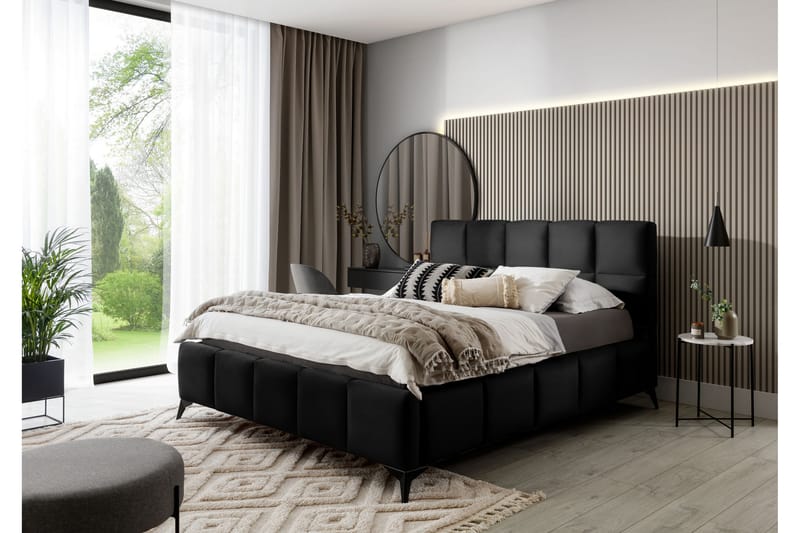Kamble Sengeramme med Opbevaring 140x200 cm - Sort - Møbler - Senge - Sengeramme & sengestel