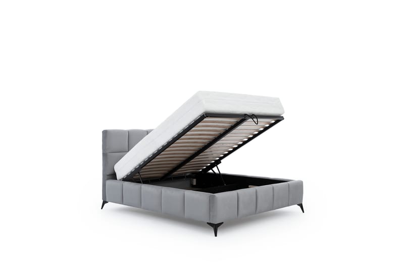 Kamble Sengeramme med Opbevaring 160x200 cm - Mørkegrå - Sengeramme & sengestel