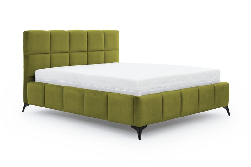 Kamble Sengeramme med Opbevaring 160x200 cm - Olivengrøn - Møbler - Senge - Sengeramme & sengestel