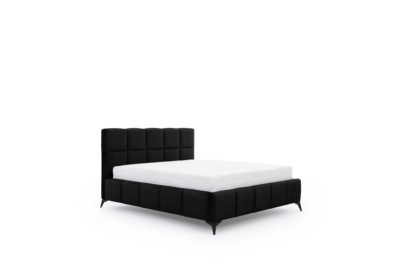 Kamble Sengeramme med Opbevaring 160x200 cm, Sort