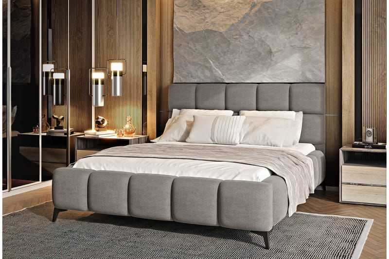 Kamble Sengeramme med Opbevaring 180x200 cm - Beige - Møbler - Senge - Sengeramme & sengestel