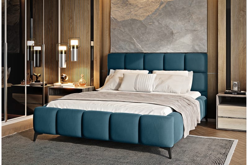 Kamble Sengeramme med Opbevaring 180x200 cm - Blå - Møbler - Senge - Sengeramme & sengestel