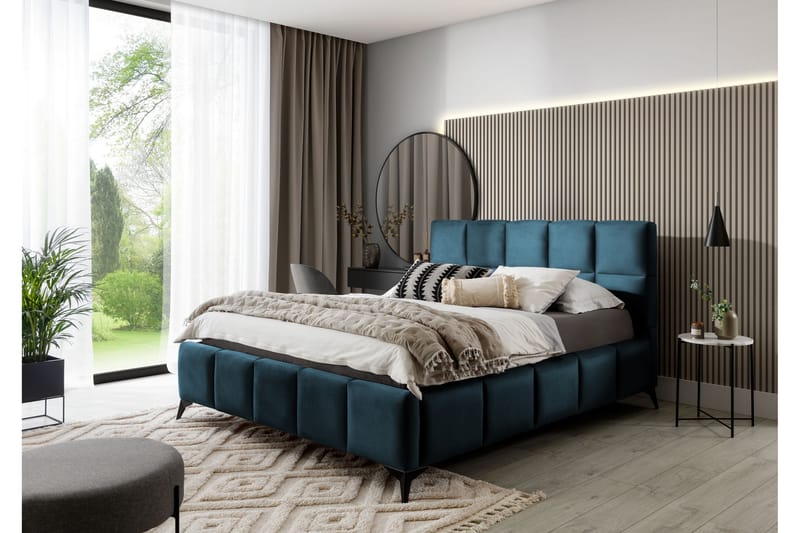 Kamble Sengeramme med Opbevaring 180x200 cm - Blå - Møbler - Senge - Sengeramme & sengestel