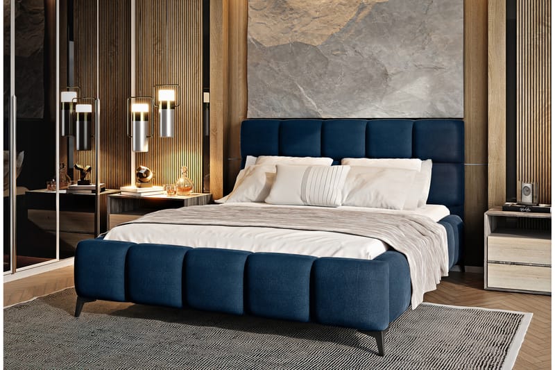 Kamble Sengeramme med Opbevaring 180x200 cm - Blå - Møbler - Senge - Sengeramme & sengestel