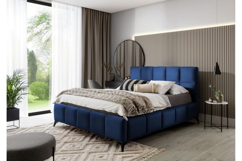 Kamble Sengeramme med Opbevaring 180x200 cm - Blå - Møbler - Senge - Sengeramme & sengestel
