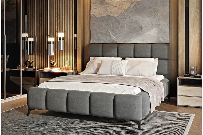 Kamble Sengeramme med Opbevaring 180x200 cm - Grå - Møbler - Senge - Sengeramme & sengestel