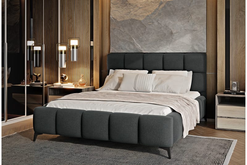 Kamble Sengeramme med Opbevaring 180x200 cm - Grå - Møbler - Senge - Sengeramme & sengestel