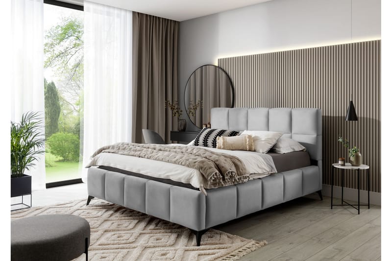 Kamble Sengeramme med Opbevaring 180x200 cm - Lysegrå - Møbler - Senge - Sengeramme & sengestel