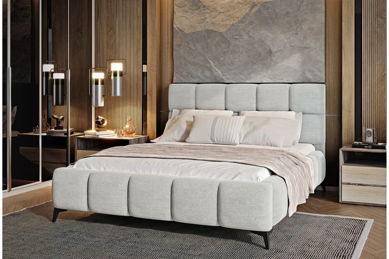 Kamble Sengeramme med Opbevaring 180x200 cm - Lysegrå - Møbler - Senge - Sengeramme & sengestel