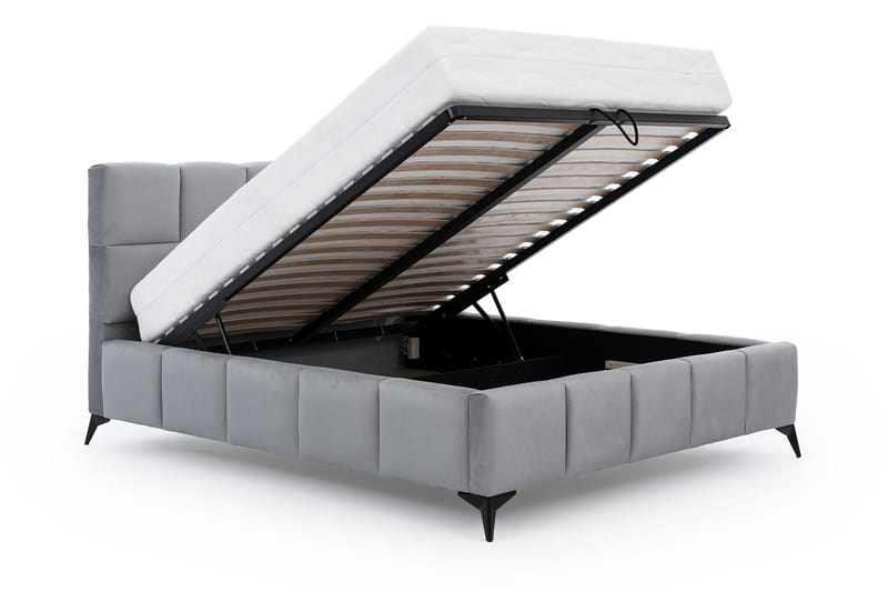 Kamble Sengeramme med Opbevaring 180x200 cm - Lysegrå - Møbler - Senge - Sengeramme & sengestel