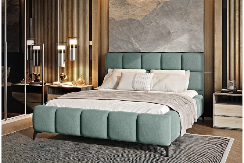Kamble Sengeramme med Opbevaring 180x200 cm - Lysegrøn - Møbler - Senge - Sengeramme & sengestel