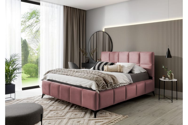 Kamble Sengeramme med Opbevaring 180x200 cm - Lyserød - Møbler - Senge - Sengeramme & sengestel