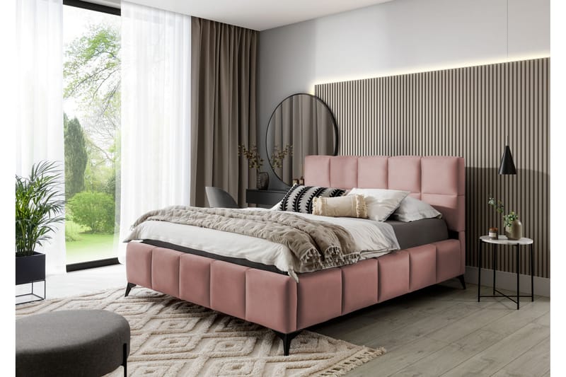 Kamble Sengeramme med Opbevaring 180x200 cm - Lyserød - Møbler - Senge - Sengeramme & sengestel