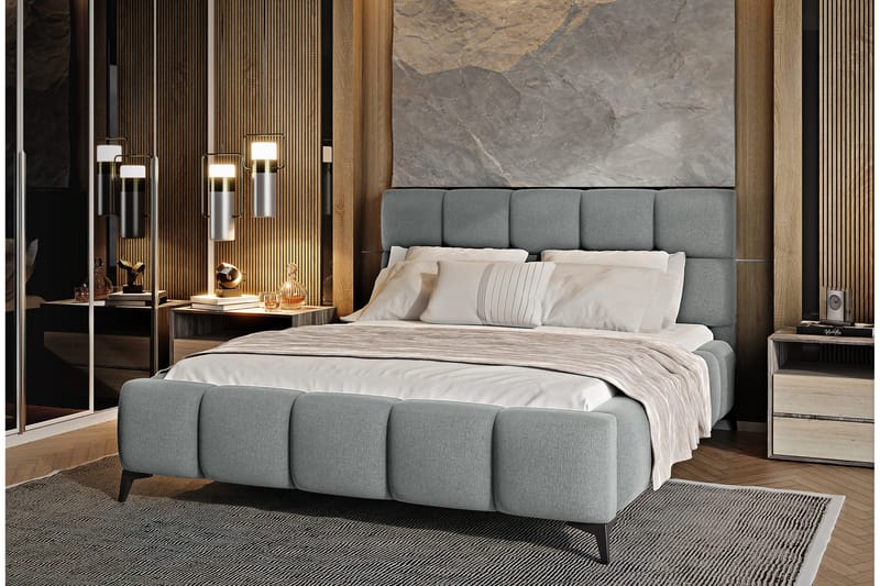 Kamble Sengeramme med Opbevaring 180x200 cm - Mørkegrå - Møbler - Senge - Sengeramme & sengestel