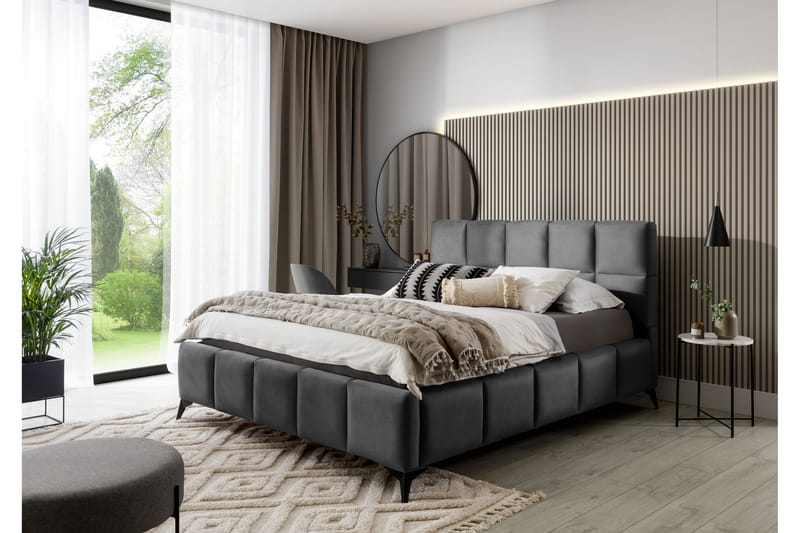 Kamble Sengeramme med Opbevaring 180x200 cm - Mørkegrå - Møbler - Senge - Sengeramme & sengestel