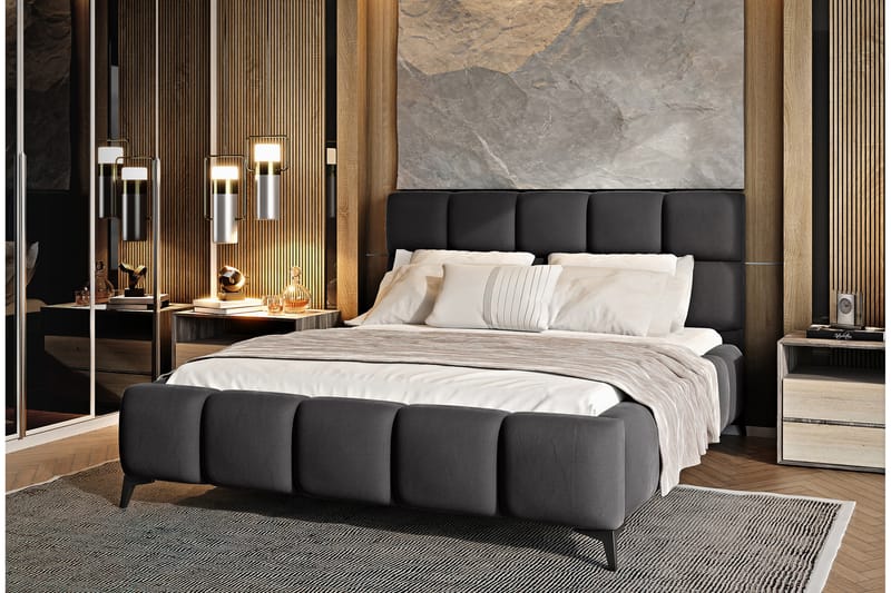 Kamble Sengeramme med Opbevaring 180x200 cm - Mørkegrå - Møbler - Senge - Sengeramme & sengestel