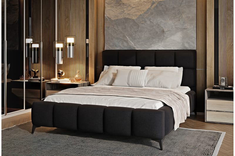 Kamble Sengeramme med Opbevaring 180x200 cm - Sort - Møbler - Senge - Sengeramme & sengestel