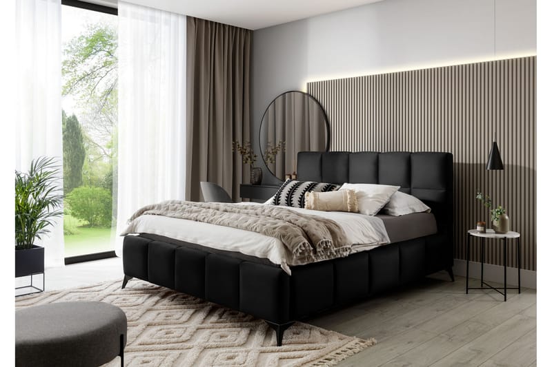 Kamble Sengeramme med Opbevaring 180x200 cm - Sort - Møbler - Senge - Sengeramme & sengestel