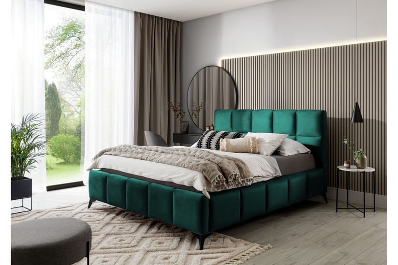 Kamble Sengeramme med Opbevaring 180x200 cm - Turkis - Møbler - Senge - Sengeramme & sengestel