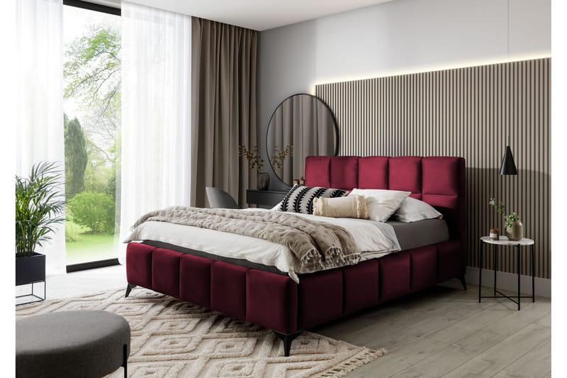 Kamble Sengeramme med Opbevaring 180x200 cm - Vinrød - Møbler - Senge - Sengeramme & sengestel