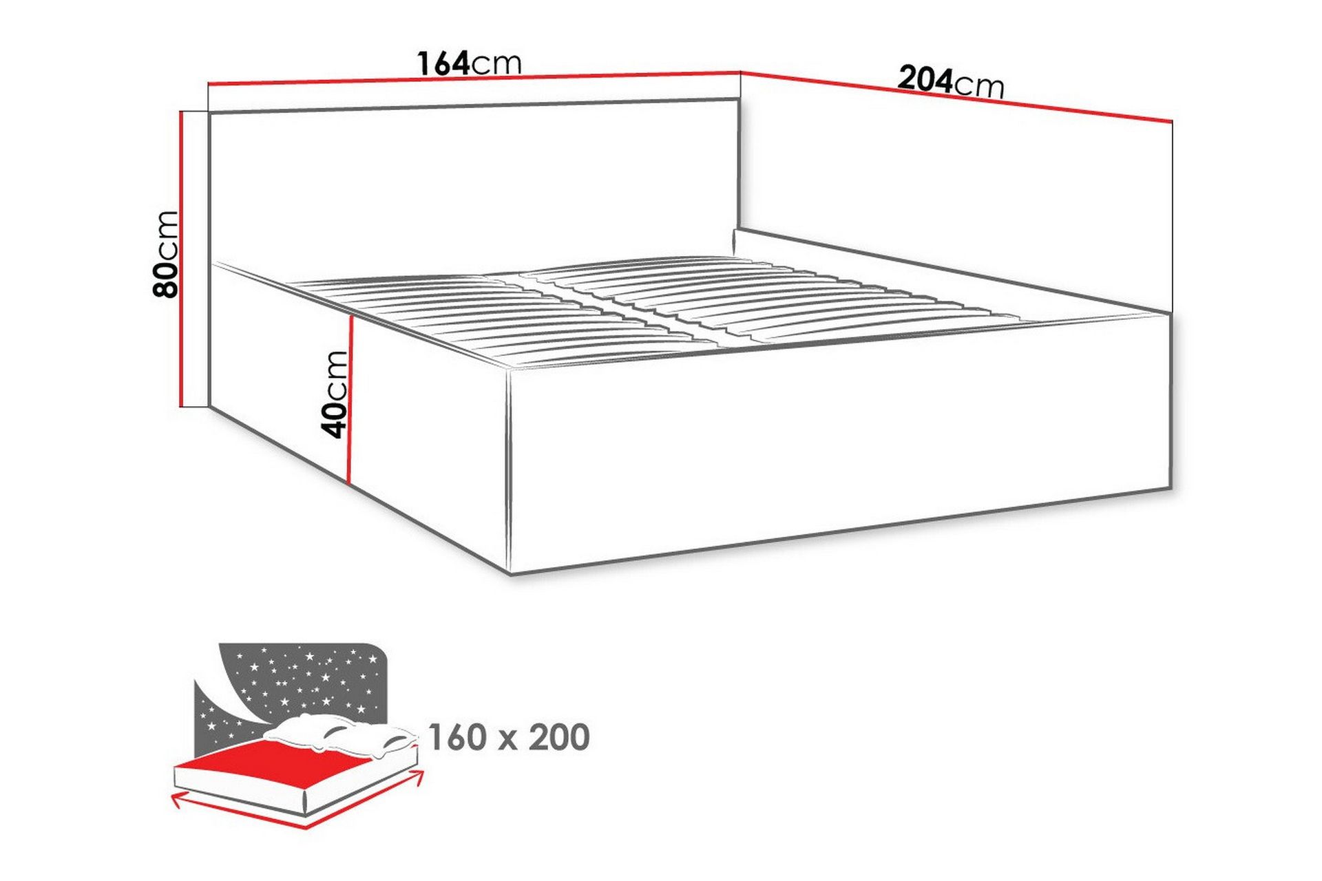 Kintore Sengeramme 160x200 cm - Hvid - Møbler - Senge - Sengeramme & sengestel