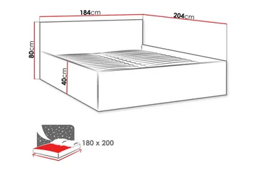 Kintore Sengeramme 180x200 cm - Hvid - Møbler - Senge - Sengeramme & sengestel