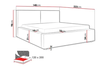 Knocklong Sengeramme 120x200 cm - Møbler - Senge - Sengeramme & sengestel