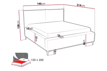 Knocklong Sengeramme 120x200 cm - Møbler - Senge - Sengeramme & sengestel