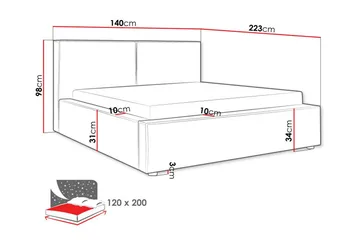 Knocklong Sengeramme 120x200 cm - Møbler - Senge - Sengeramme & sengestel