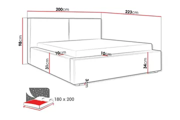 Knocklong Sengeramme 180x200 cm - Møbler - Senge - Sengeramme & sengestel
