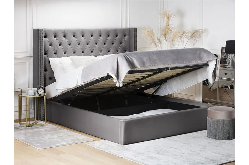 Kymmen Dobbeltseng 160x200 cm - Grå - Møbler - Senge - Sengeramme & sengestel