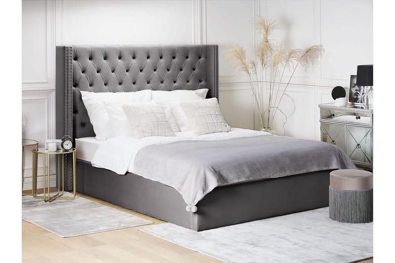 Kymmen Dobbeltseng 160x200 cm - Grå - Møbler - Senge - Sengeramme & sengestel