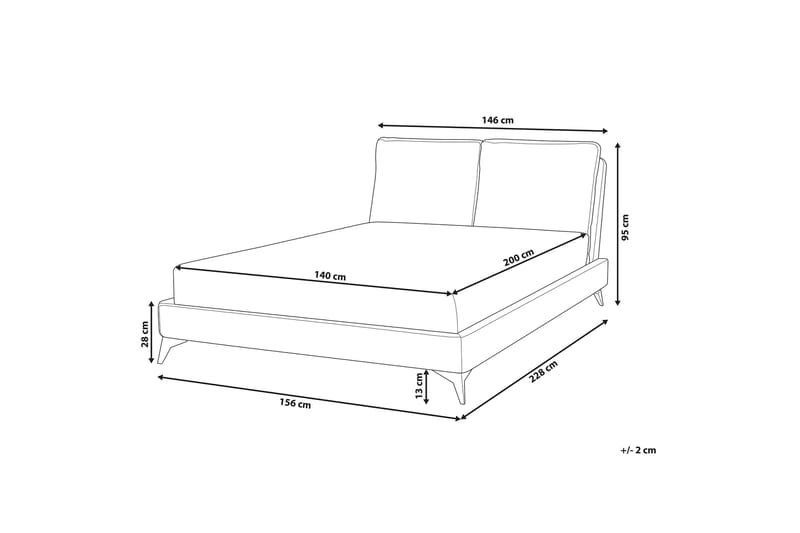 Lambes kontinentalseng 140x200 - Beige - Sengeramme & sengestel