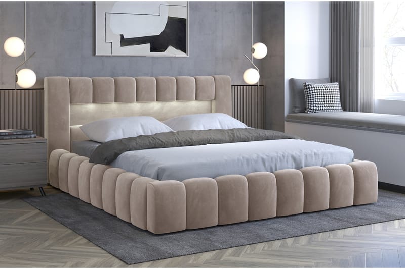 Lamica Sengeramme 140x200 cm - Beige - Sengeramme & sengestel