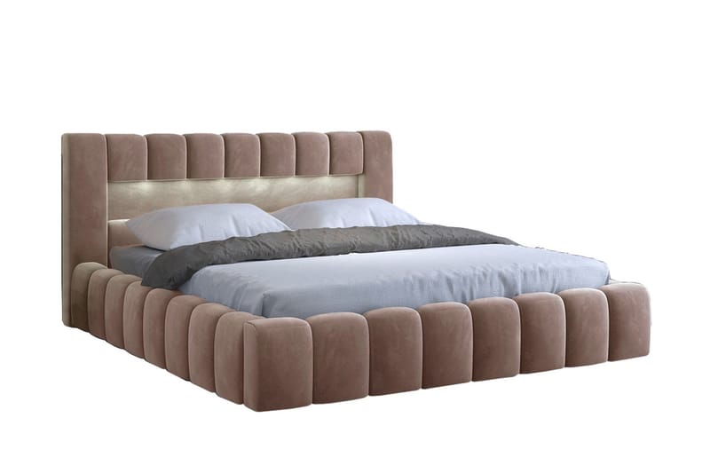 Lamica Sengeramme med Opbevaring 140x200 cm - Rosa - Møbler - Senge - Sengeramme & sengestel