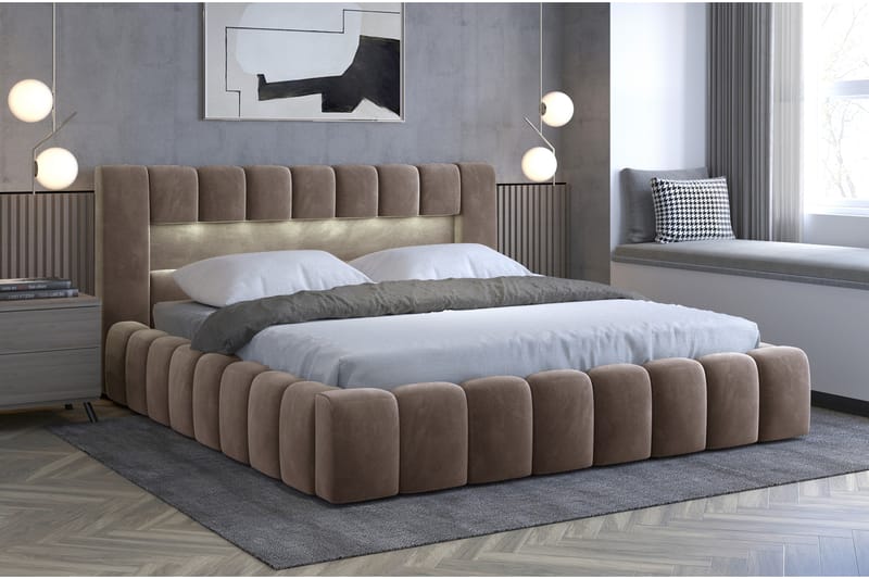 Lamica Sengeramme med Opbevaring 140x200 cm - Rosa - Møbler - Senge - Sengeramme & sengestel