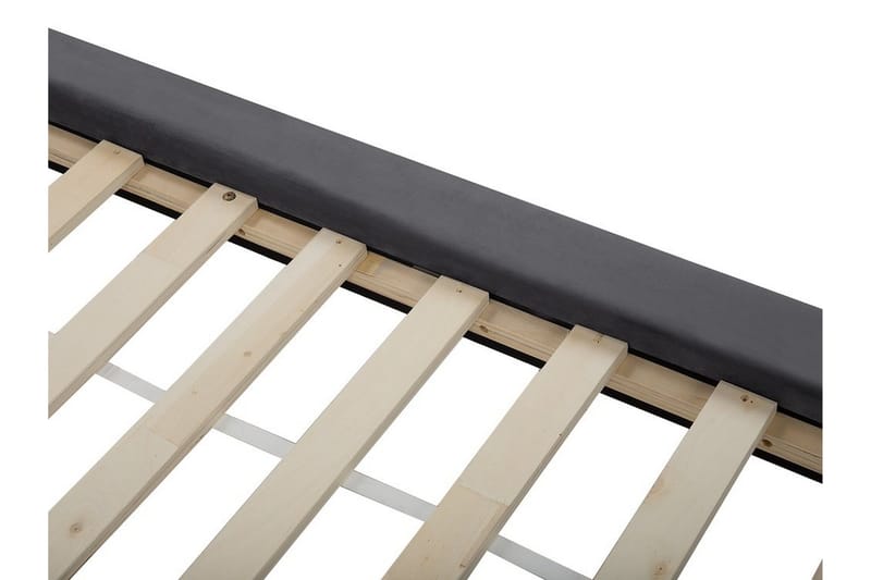 Lannion Rektangulær Sengeramme 180x200 cm i Fløjl med Sengegavl - Grå - Møbler - Senge - Sengeramme & sengestel