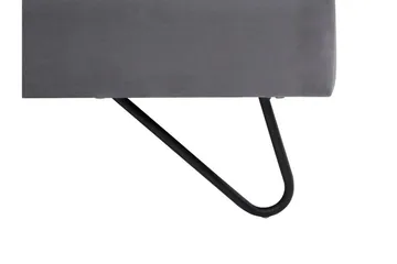 Lannion Rektangulær Sengeramme 180x200 cm i Fløjl med Sengegavl - Grå - Møbler - Senge - Sengeramme & sengestel