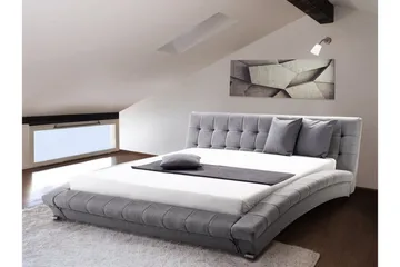 Lille dobbelt seng 160 | 200 cm - Grå - Møbler - Senge - Sengeramme & sengestel