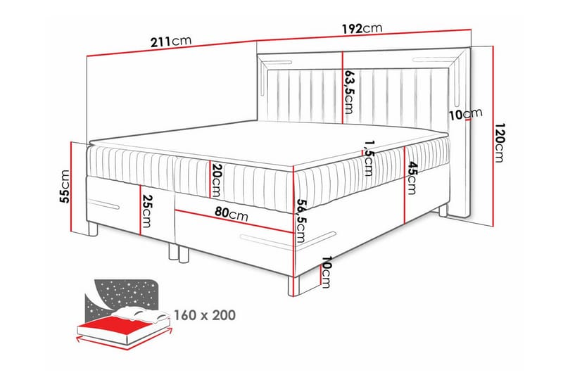 Lillsel Sengeramme 160x200 cm - 0 - Møbler - Senge - Sengeramme & sengestel