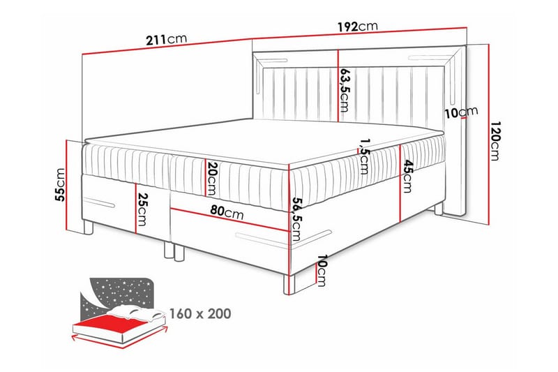 Lillsel Sengeramme 160x200 cm - Beige - Sengeramme & sengestel