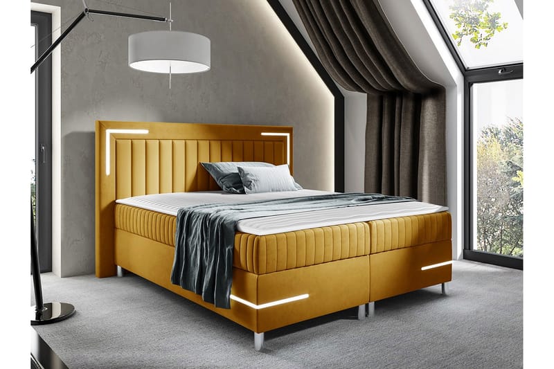 Lillsel Sengeramme 160x200 cm - Gul - Møbler - Senge - Sengeramme & sengestel