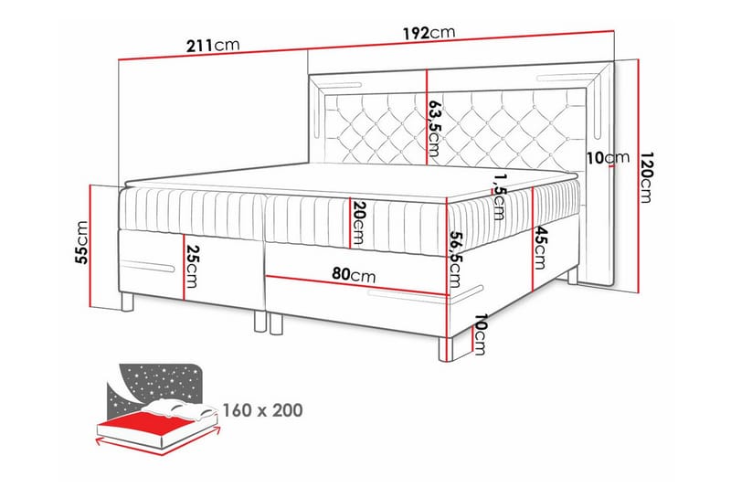 Lillsel Sengeramme 160x200 cm - Gul - Sengeramme & sengestel