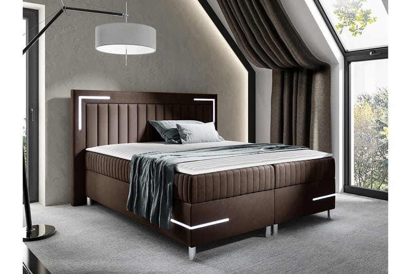 Lillsel Sengeramme 160x200 cm - Mørkebrun - Møbler - Senge - Sengeramme & sengestel