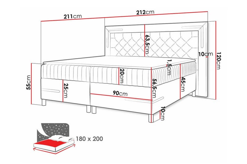 Lillsel Sengeramme 180x200 cm - Beige - Sengeramme & sengestel