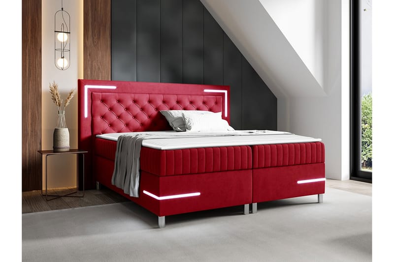 Lillsel Sengeramme 180x200 cm - Rød - Møbler - Senge - Sengeramme & sengestel