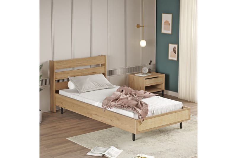 Liyakat Sengeramme 90x200 cm - Brun - Møbler - Senge - Sengeramme & sengestel