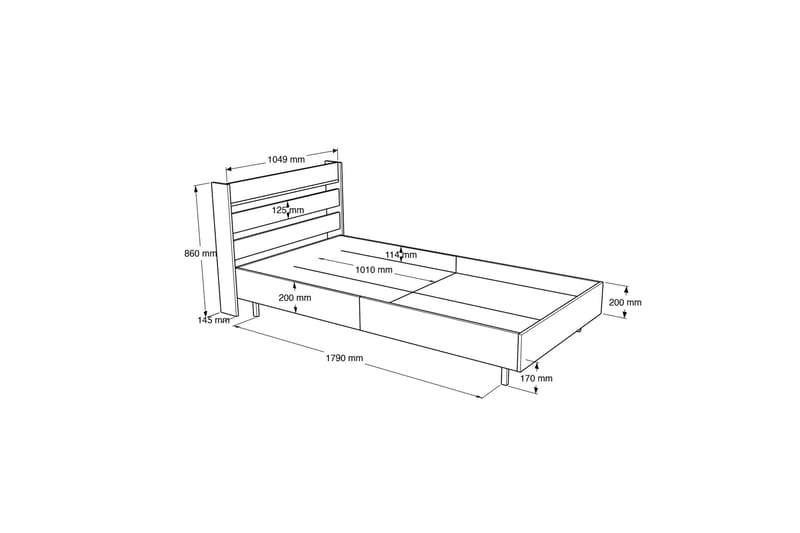 Liyakat Sengeramme 90x200 cm - Brun - Møbler - Senge - Sengeramme & sengestel
